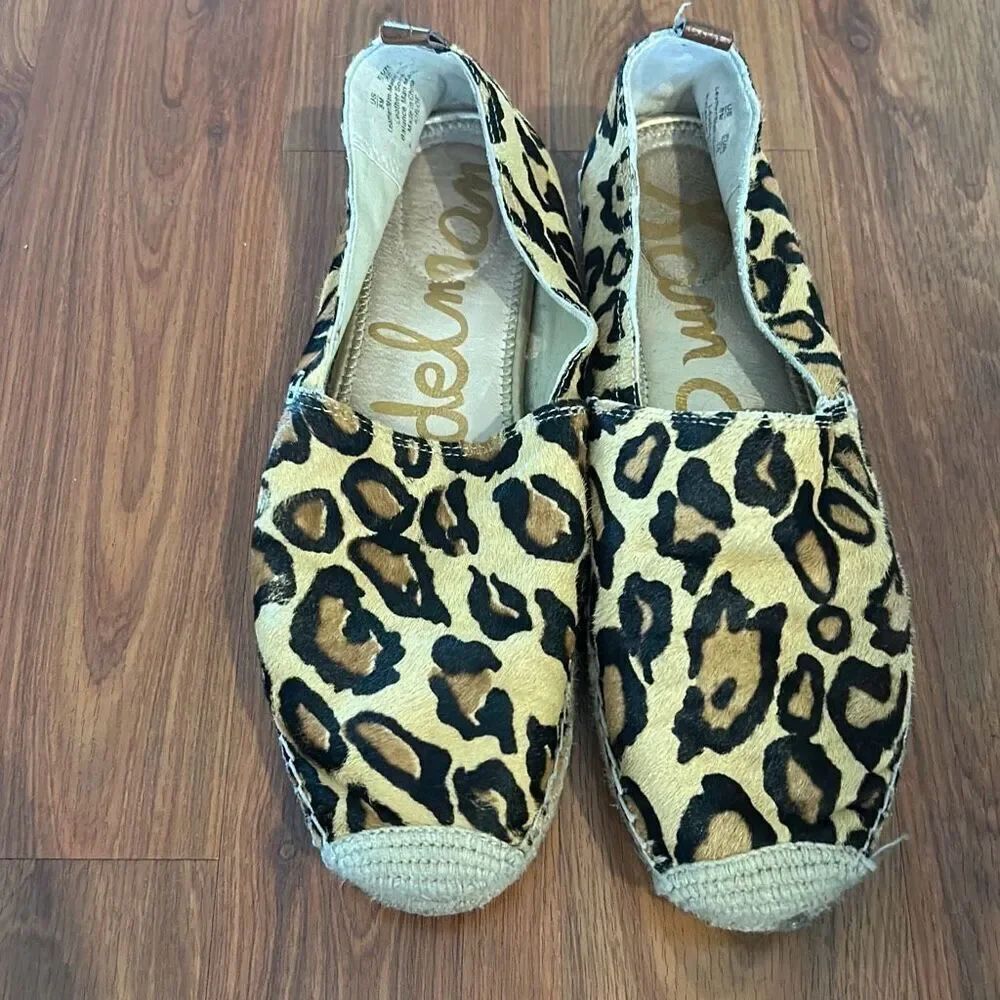 Sam Edelman leopard for espadrille's leather size 8